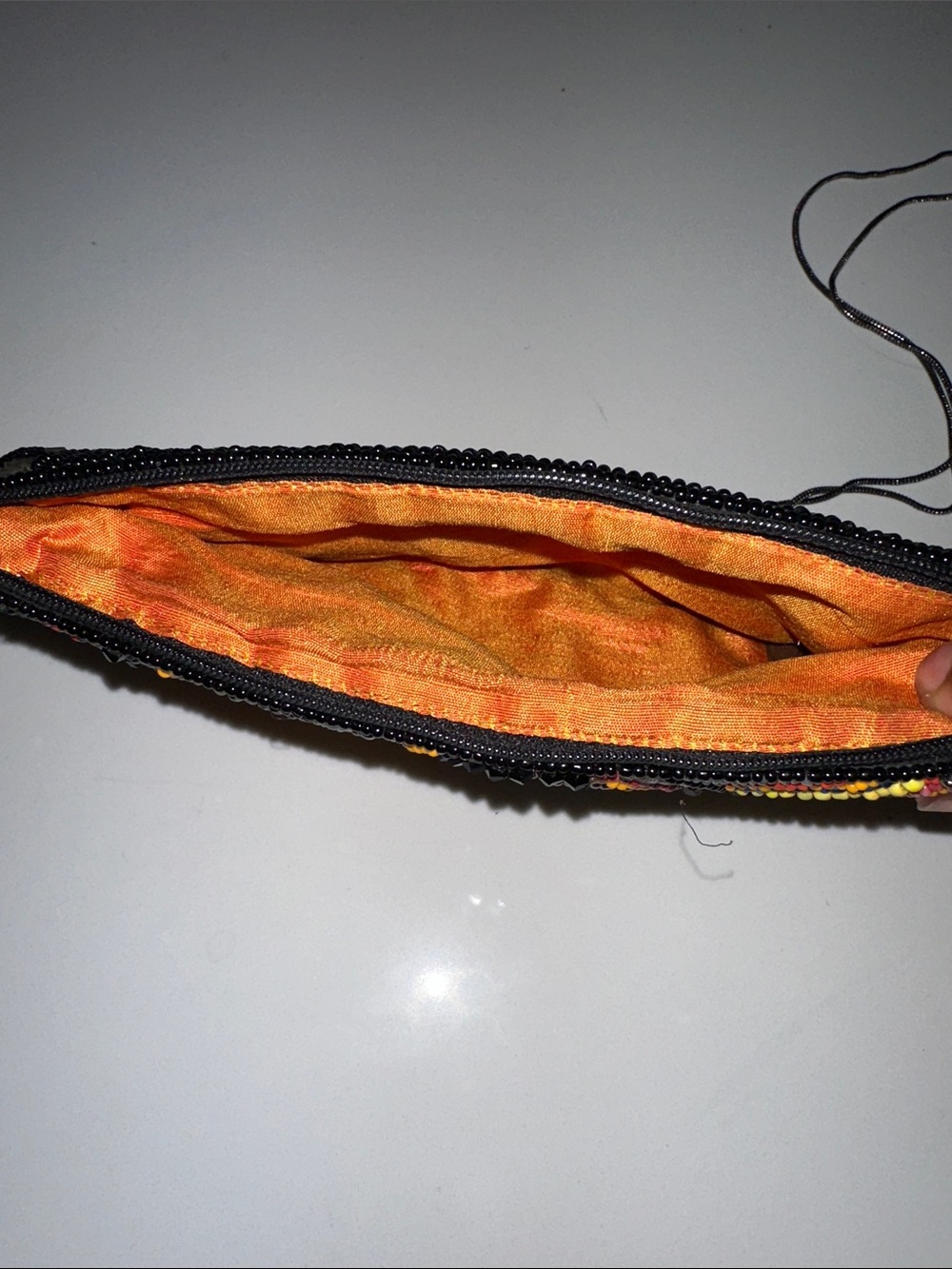 Mary Frances Beaded Crossbody Bag - Black with Red, Yellow & Orange Accents - Picture 4 of 5